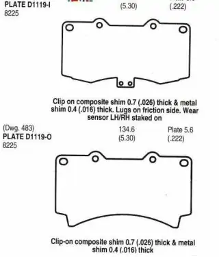 Brzdové destičky - přední