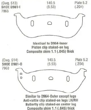 Brzdové destičky - zadní