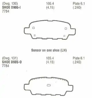 Brzdové destičky - zadní