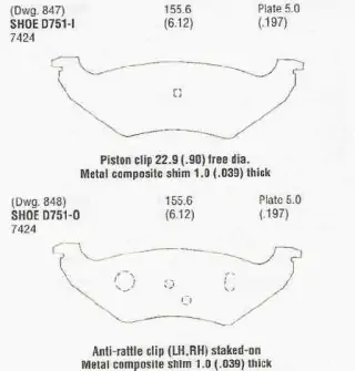 Brzdové destičky - zadní