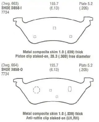 Brzdové destičky - zadní