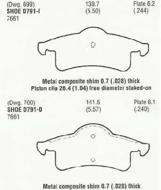 Brzdové destičky - zadní