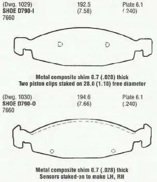 Brzdové destičky - přední