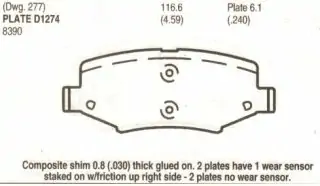 Brzdové destičky - zadní 