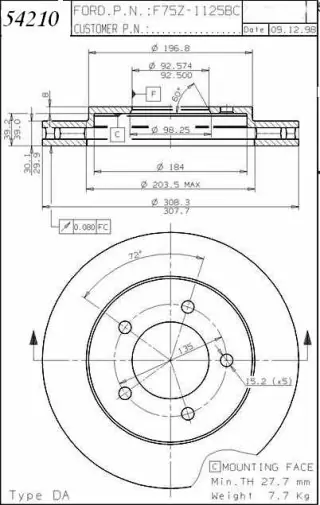 Brzdový kotouč - přední