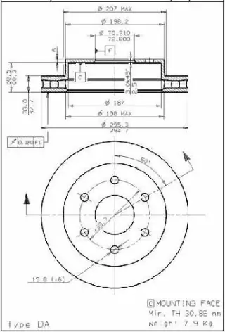 Brzdový kotouč - přední