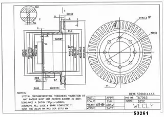 Brzdový kotouč - zadní