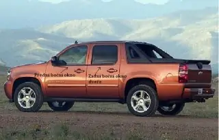 Boční okno - levé zadní dveře AVALANCHE, SILVERADO , SUBURBAN