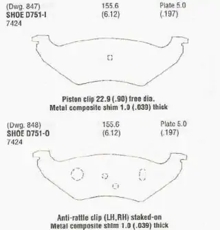 Brzdové destičky-zadní