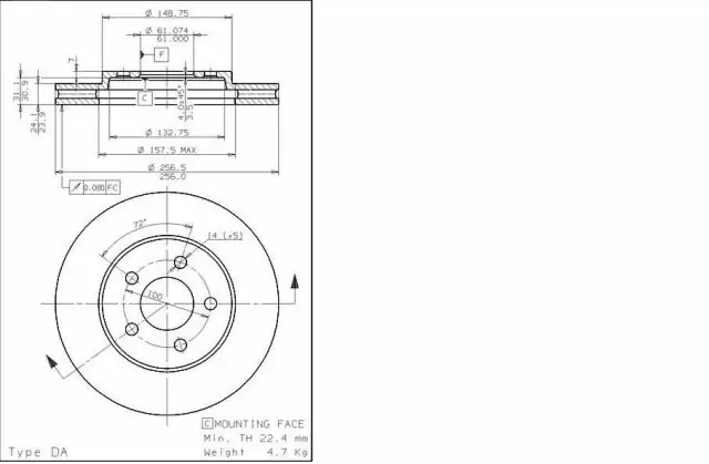 Brzdový kotouč - přední