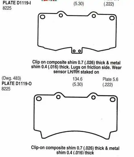 Brzdové destičky - přední