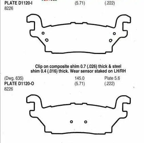 Brzdové destičky - zadní