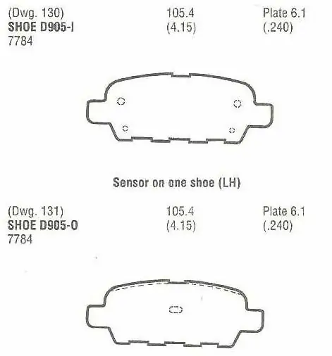 Brzdové destičky - zadní
