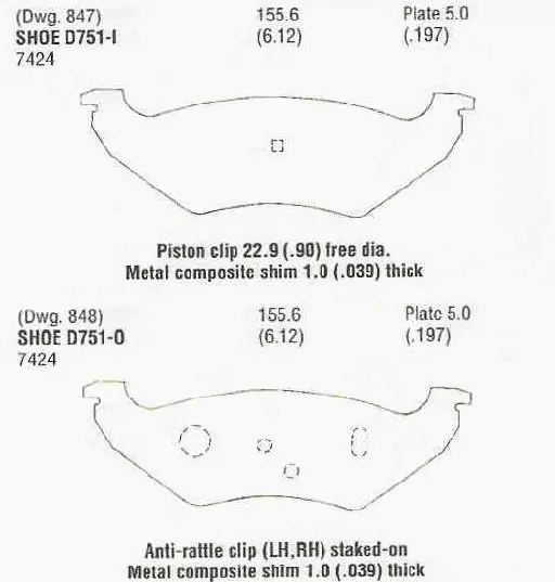 Brzdové destičky - zadní