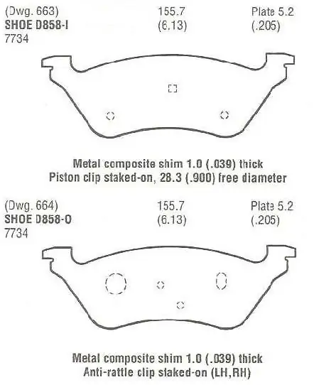 Brzdové destičky - zadní