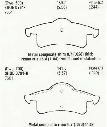 Brzdové destičky - zadní