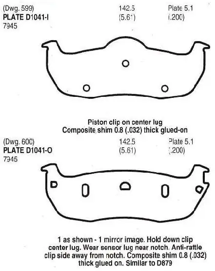 Brzdové destičky - zadní