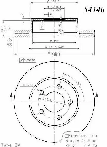 Brzdový kotouč - přední