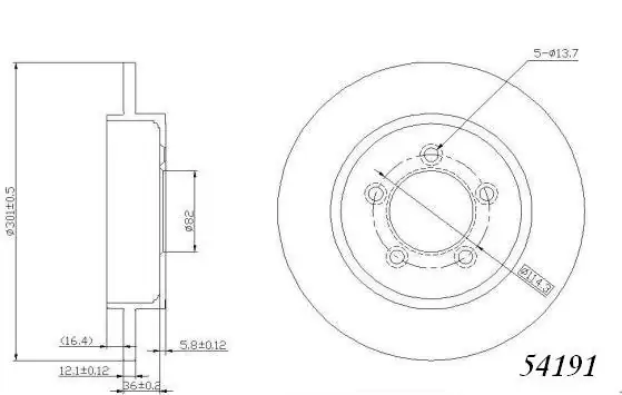 Brzdový kotouč - zadní
