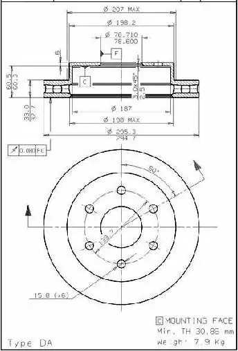Brzdový kotouč - přední