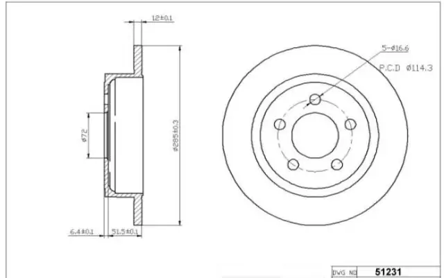 Brzdový kotouč - zadní