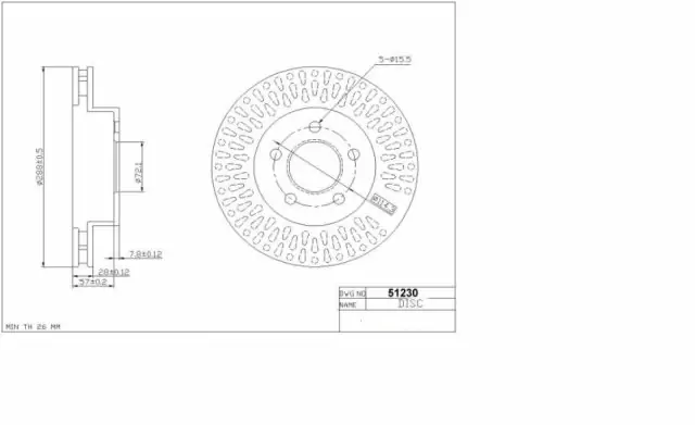 Brzdový kotouč - přední