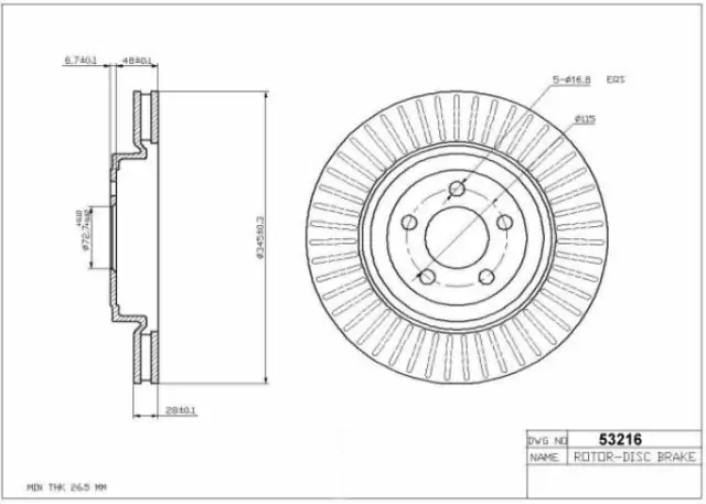 Brzdový kotouč - přední