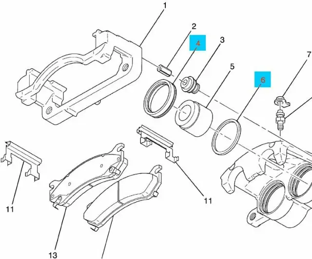 Gumičky pístku brzdiče přední 
