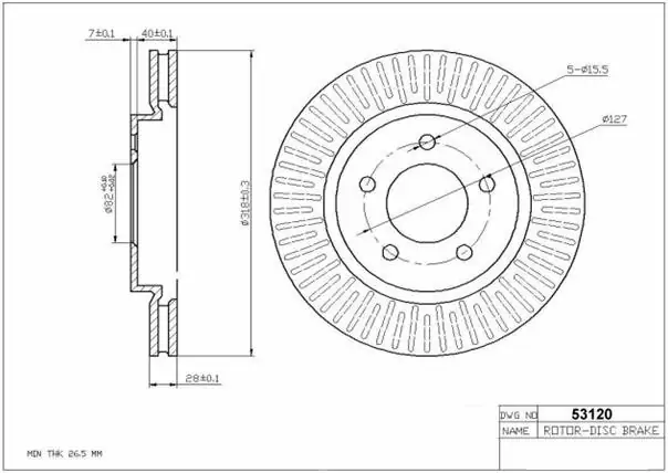 Brzdový kotouč - přední