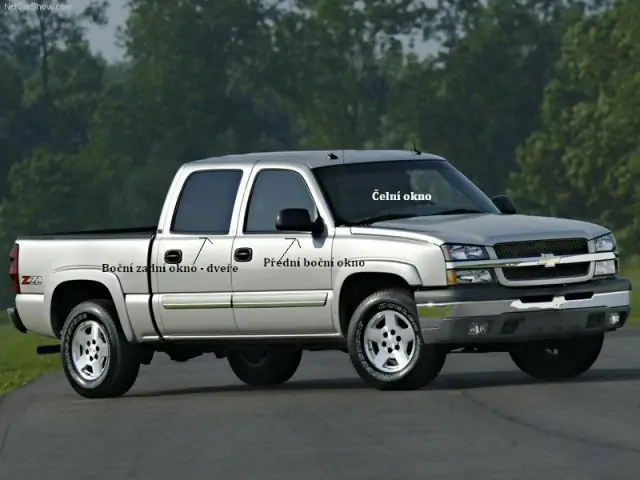 Boční okno - levé přední dveře SILVERADO , SUBURBAN, SIERRA