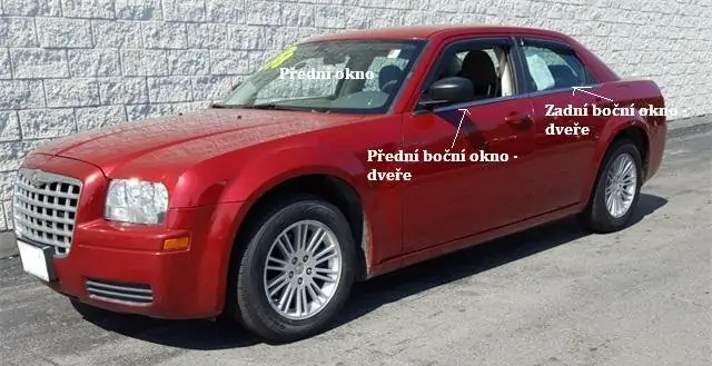 Boční okno - pravé přední dveře