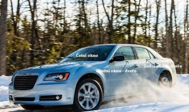 Boční okno - pravé přední dveře