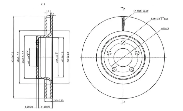 Brzdový kotouč - přední