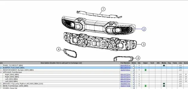 2018 - 25 ,  JEEP WRANGLER , GLADIATOR - přední nárazník