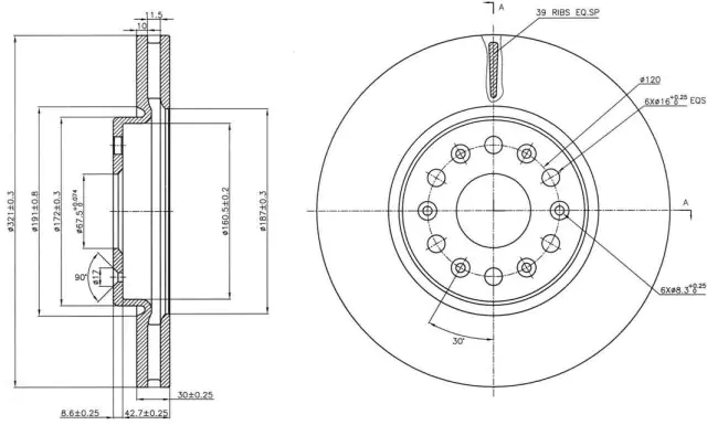 Brzdový kotouč - přední