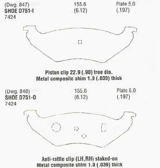 Brzdové destičky-zadní